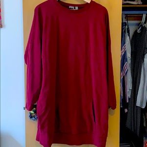 Wine Red ASOS Curve Sweatshirt Dress